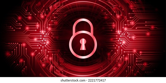 Closed Padlock on digital background, cyber security