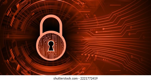 Closed Padlock on digital background, cyber security