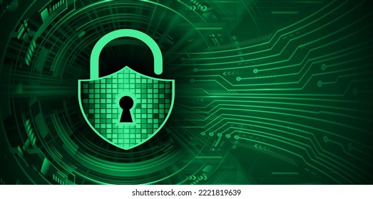 Closed Padlock on digital background, cyber security