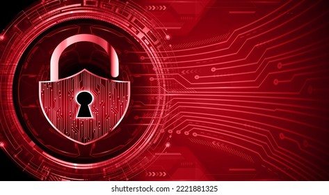 Closed Padlock on digital background, cyber security