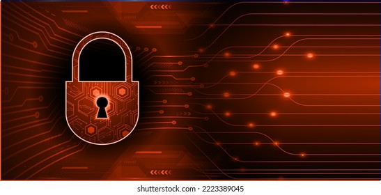 Closed Padlock on digital background, cyber security