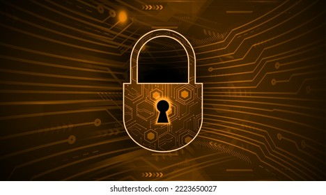 Closed Padlock on digital background, cyber security