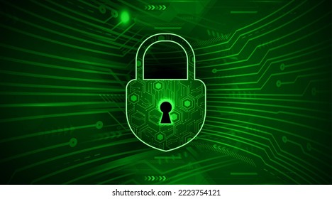 Closed Padlock on digital background, cyber security
