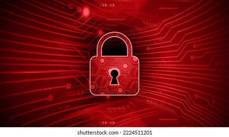Closed Padlock on digital background, cyber security