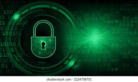 Closed Padlock on digital background, cyber security