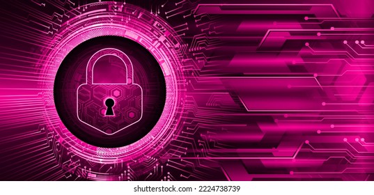 Closed Padlock on digital background, cyber security