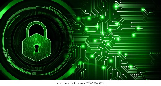 Closed Padlock on digital background, cyber security