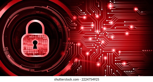 Closed Padlock on digital background, cyber security