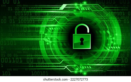 Closed Padlock on digital background, cyber security