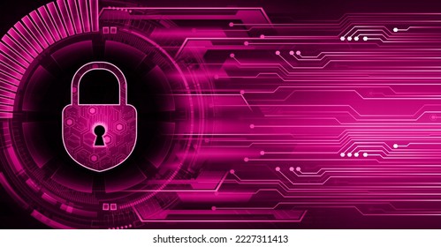 Closed Padlock on digital background, cyber security