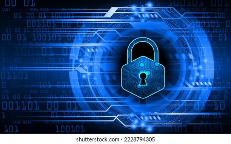 Closed Padlock on digital background, cyber security