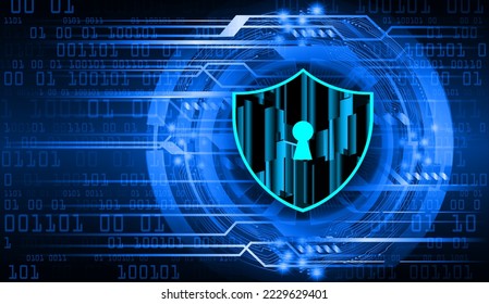 Closed Padlock on digital background, cyber security