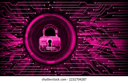 Closed Padlock on digital background, cyber security
