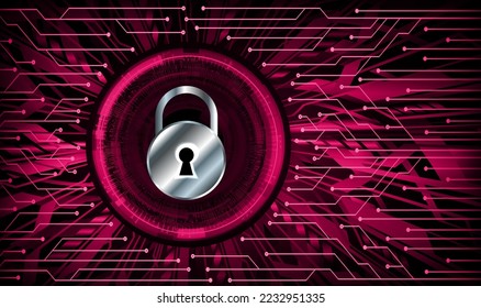 Closed Padlock on digital background, cyber security
