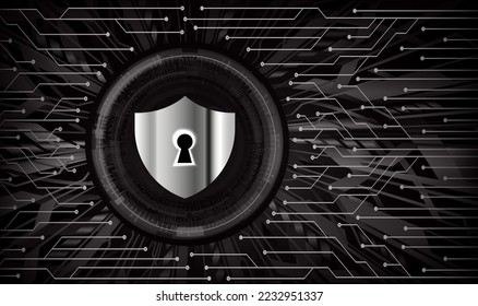 Closed Padlock on digital background, cyber security
