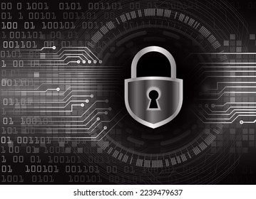 Closed Padlock on digital background, cyber security