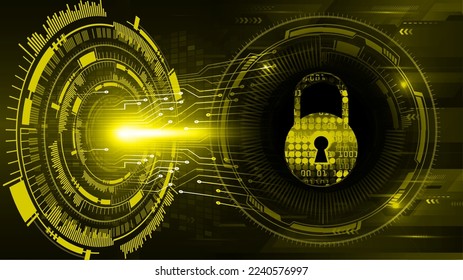 Closed Padlock on digital background, cyber security