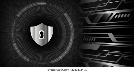 Closed Padlock on digital background, cyber security