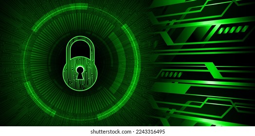 Closed Padlock on digital background, cyber security