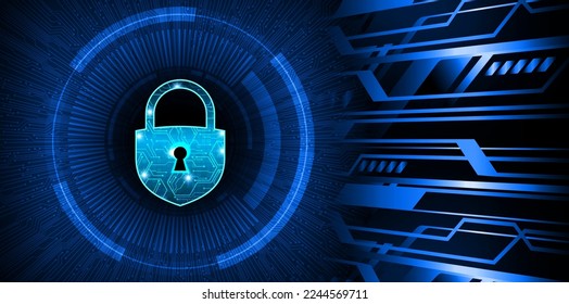 Closed Padlock on digital background, cyber security