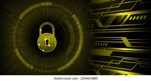 Closed Padlock on digital background, cyber security