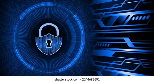 Closed Padlock on digital background, cyber security
