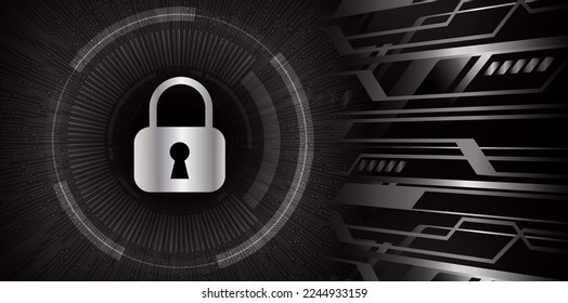 Closed Padlock on digital background, cyber security