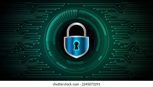 Closed Padlock on digital background, cyber security