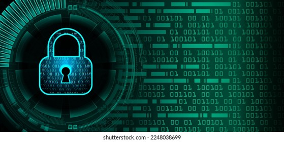 Closed Padlock on digital background, cyber security
