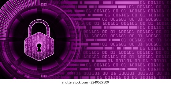 Closed Padlock on digital background, cyber security