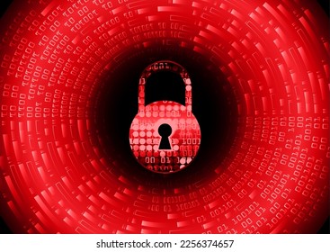 Closed Padlock on digital background, cyber security