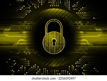 Geschlossenes Schloss auf digitalem Hintergrund, Cybersicherheit