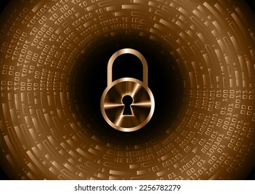 Closed Padlock on digital background, cyber security