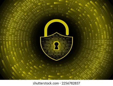 Closed Padlock on digital background, cyber security