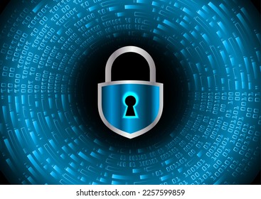 Closed Padlock on digital background, cyber security