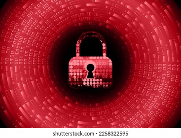Closed Padlock on digital background, cyber security
