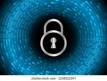 Closed Padlock on digital background, cyber security