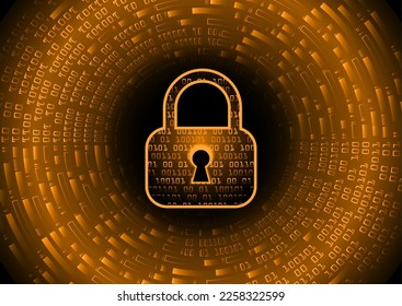 Closed Padlock on digital background, cyber security