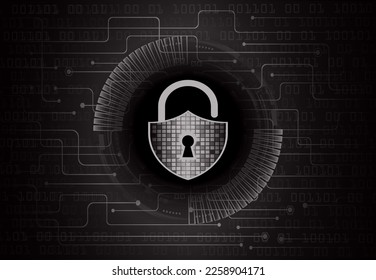 Closed Padlock on digital background, cyber security