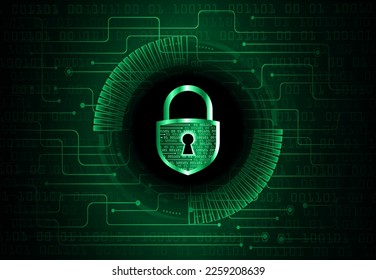 Geschlossenes Schloss auf digitalem Hintergrund, Cybersicherheit