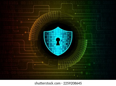 Geschlossenes Schloss auf digitalem Hintergrund, Cybersicherheit