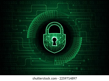 Closed Padlock on digital background, cyber security
