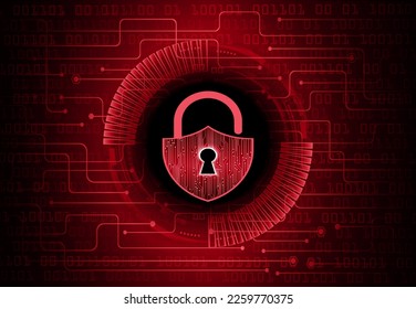 Closed Padlock on digital background, cyber security
