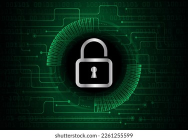 Closed Padlock on digital background, cyber security