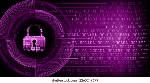 Closed Padlock on digital background, cyber security