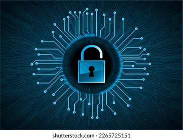 Closed Padlock on digital background, cyber security