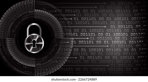 Closed Padlock on digital background, cyber security