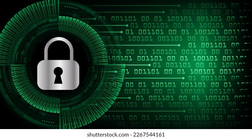Closed Padlock on digital background, cyber security