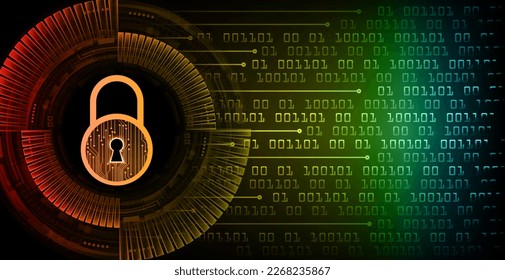 Closed Padlock on digital background, cyber security