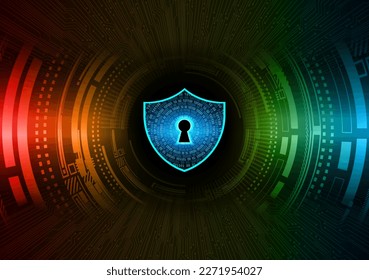 Closed Padlock on digital background, cyber security